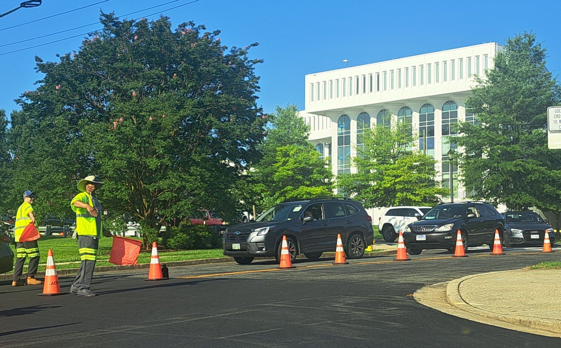 Cars line up at E-CARE event