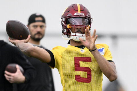 Bulked up Jayden Daniels looks to have put on weight coming off rookie season with the Commanders
