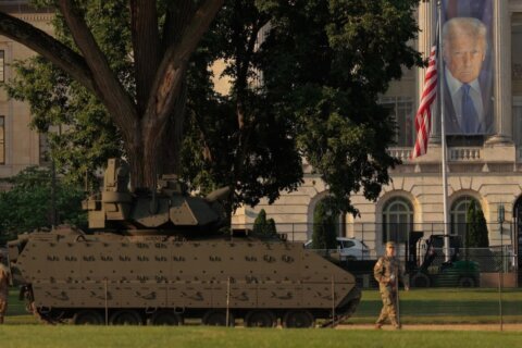 Dozens demonstrating against military parade arrested outside US Capitol