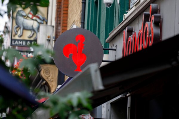 A Nando's chicken restaurant is pictured in central London on September 11, 2019.