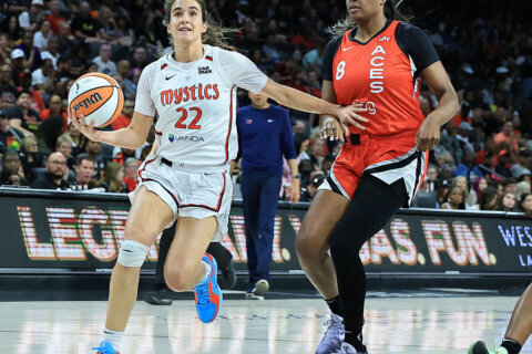 Short-handed Mystics beat the Aces 94-83 for third straight win