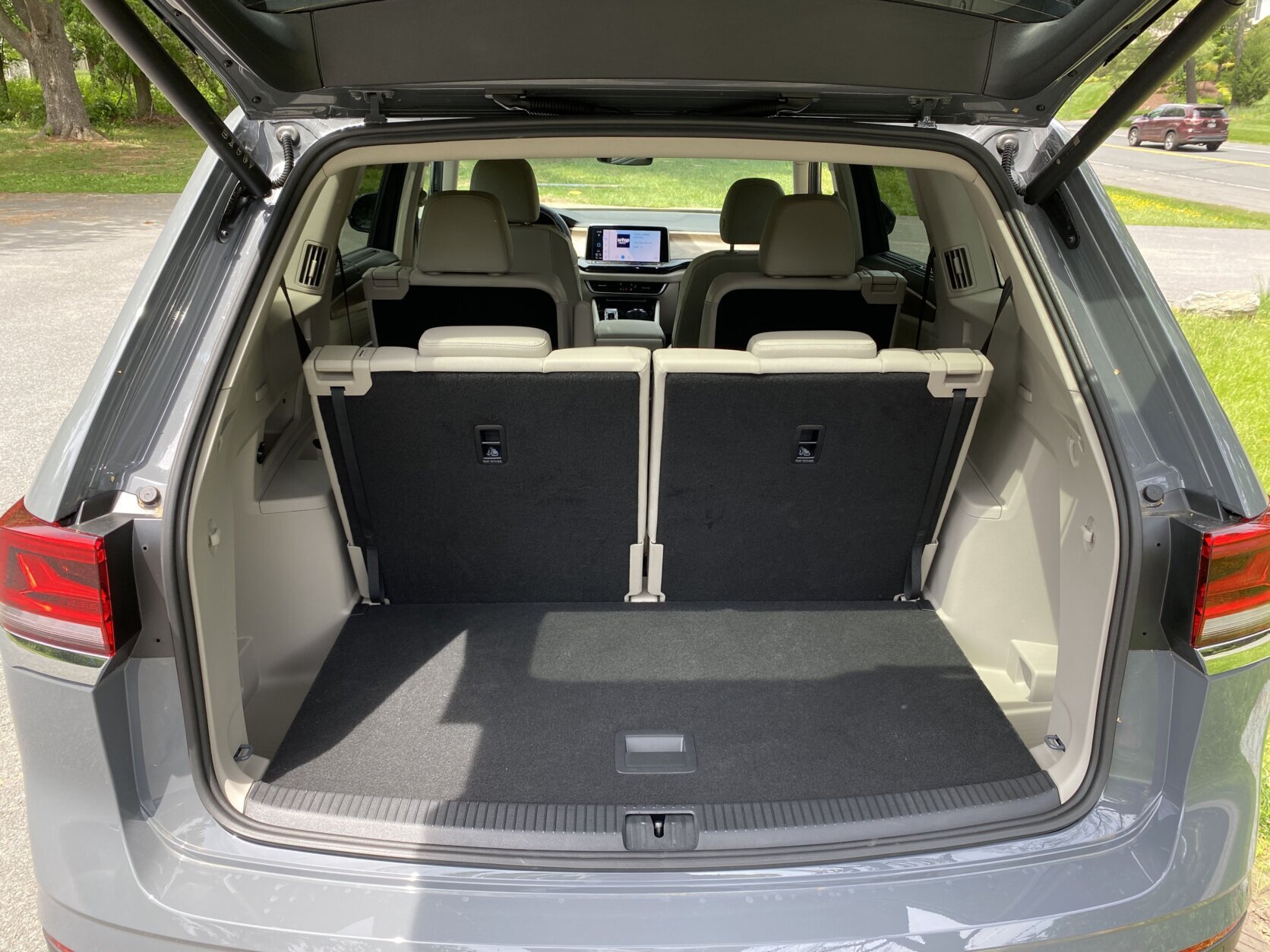 The Atlas has some cargo space left even with the third row up.